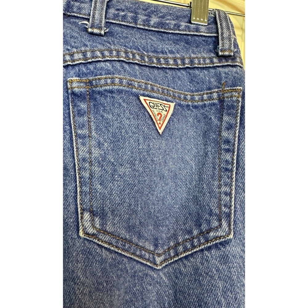 Guess Women High-Rise Jeans in Blue with Red Logo